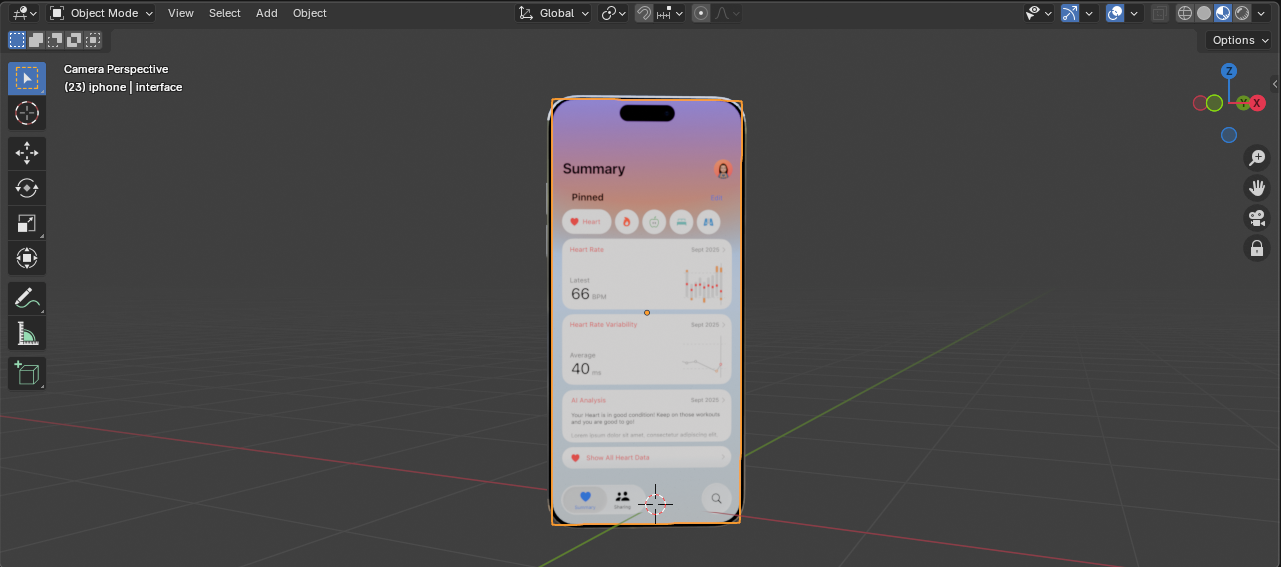 iPhone model with screen texture